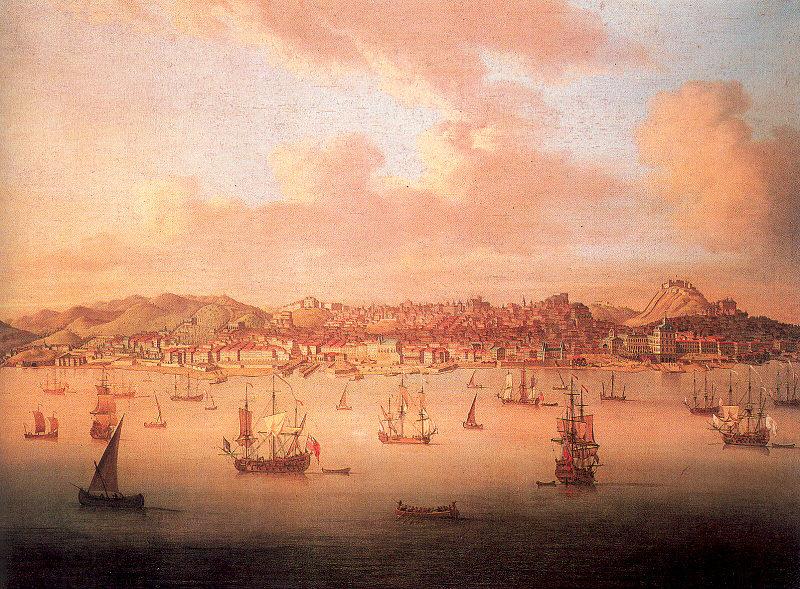 Monamy, Peter The British Fleet Sailing into Lisbon Harbor China oil painting art